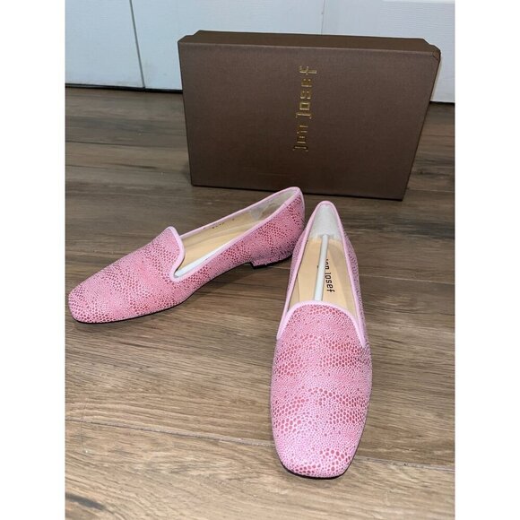 NWT ANTHROPOLOGIE Jon Josef Karina Petalo Pink Textured Loafers Size 5 Women - Picture 3 of 5